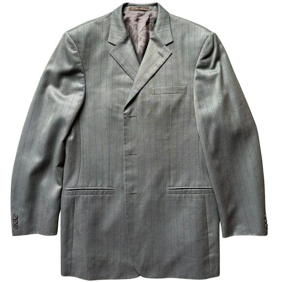 Versace Classic Vintage Wool Silk Brown Stripe Blazer Sport Coat 42